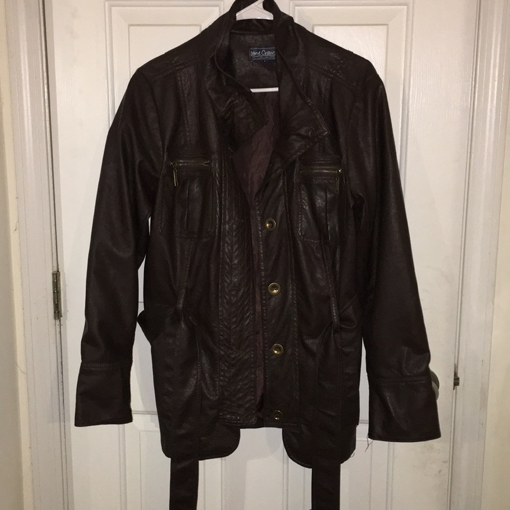 Brown faux leather jacket